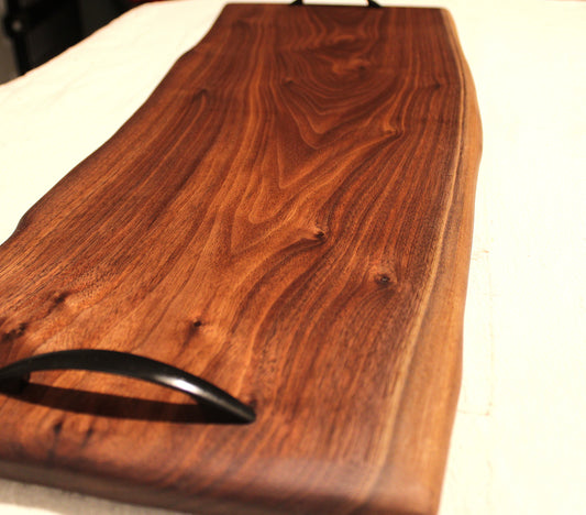 Handcrafted Live Edge Black Walnut Serving Board #3 – Extra Large Charcuterie Tray – 24.5” x 9” – One-of-a-Kind