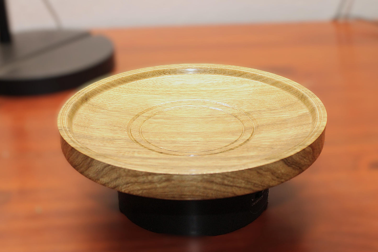 Hand-Turned Black Limba Wood Platter | Exotic Hardwood | Decorative Artisan Tray