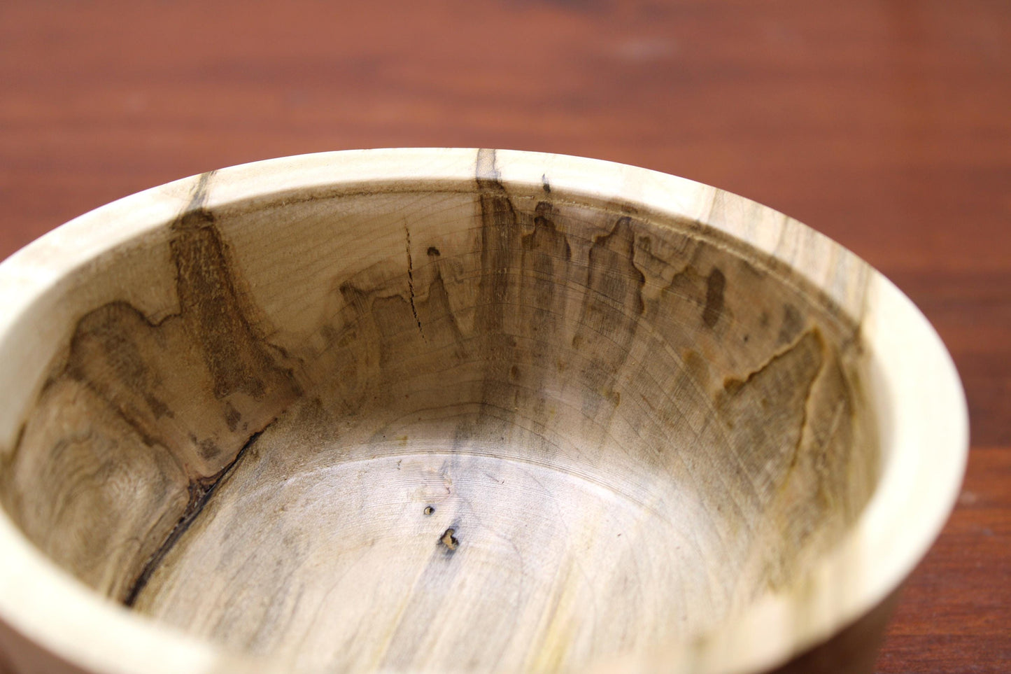 Spalted Maple Pedestal Bowl – One-of-a-Kind Sculptural Art Piece, Natural Edge Grain, Handturned