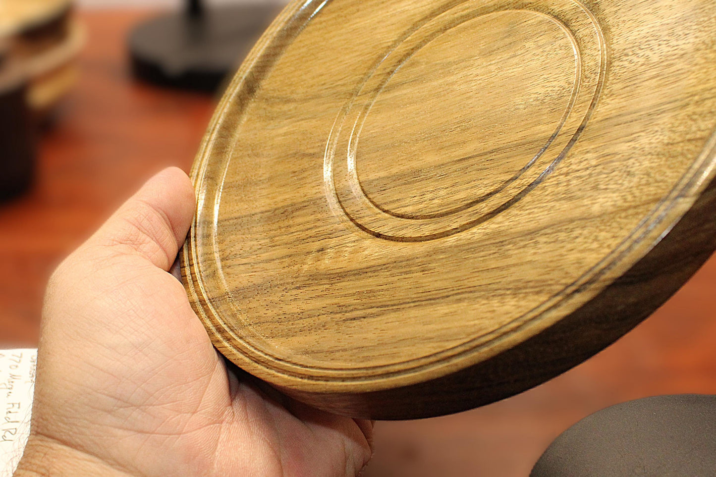 Hand-Turned Black Limba Wood Platter | Exotic Hardwood | Decorative Artisan Tray