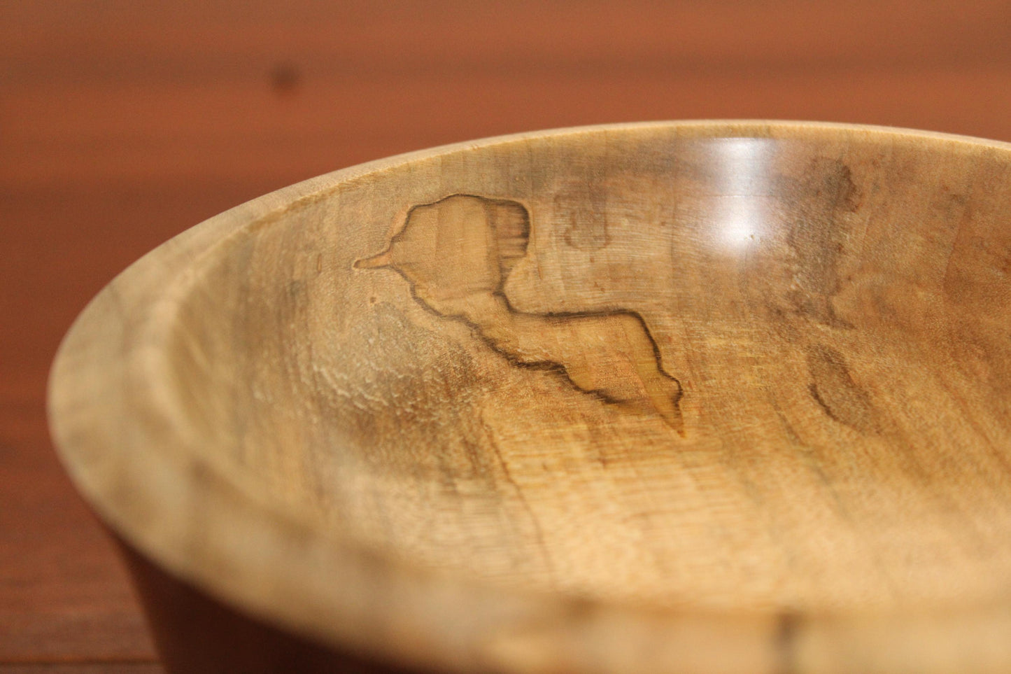 Hand-Turned Maple Bowl with Sloped Rim