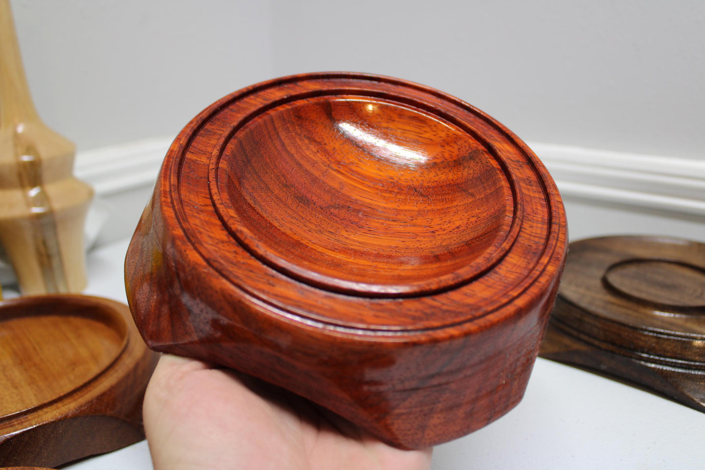 Handcrafted padauk wood tray