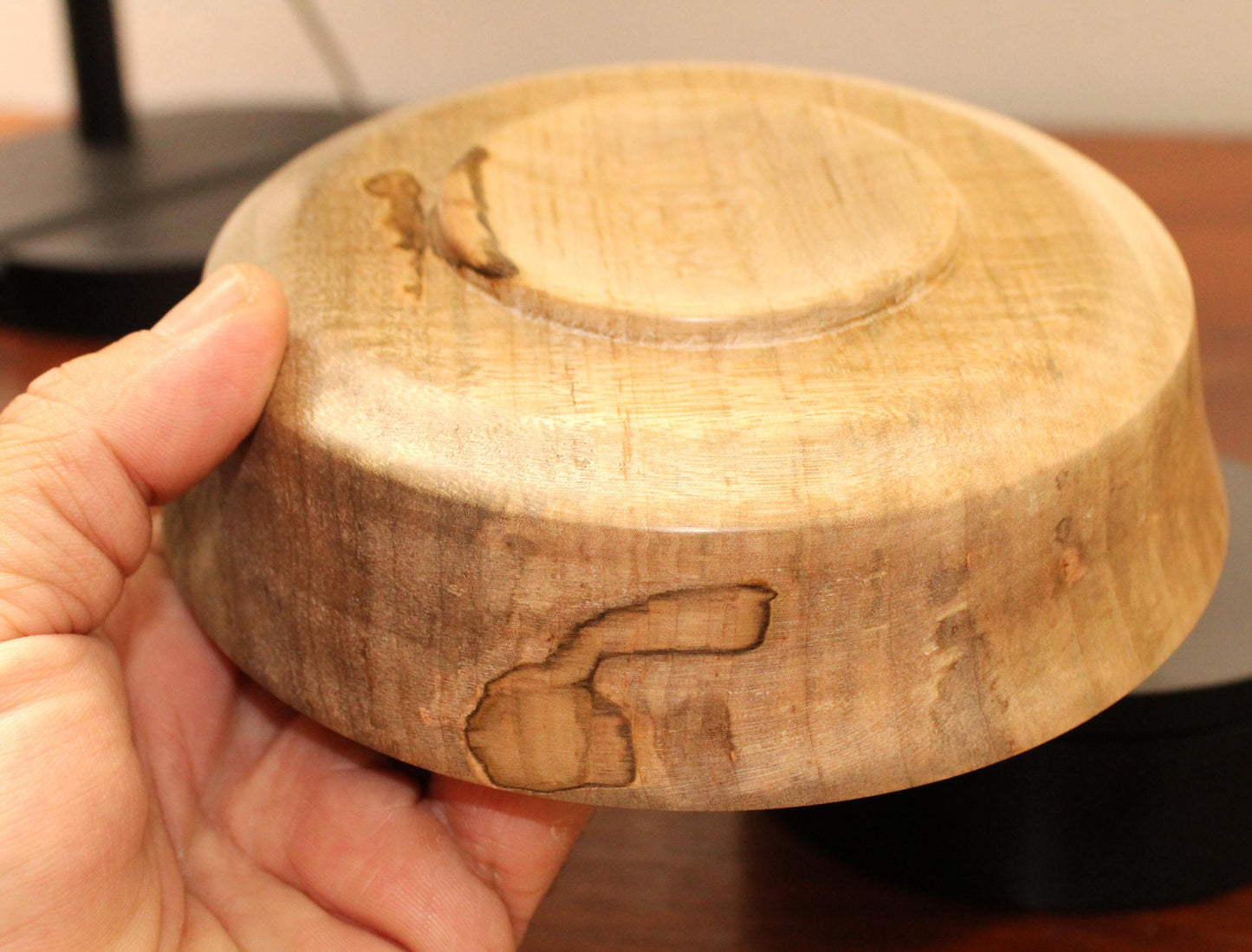 Hand-Turned Maple Bowl with Sloped Rim