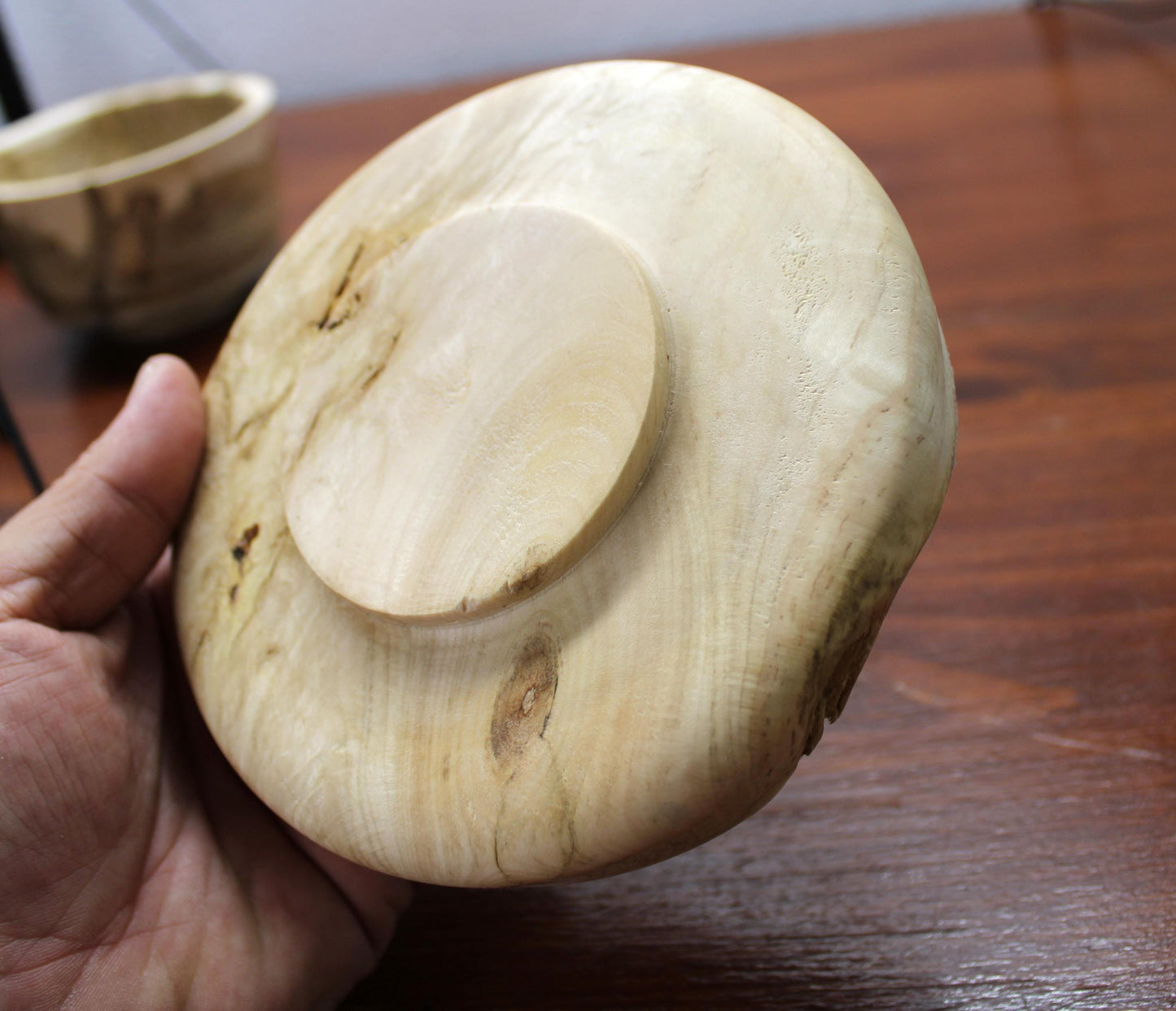 Void-Rim Spalted Maple Bowl – Raw Natural Edge, Handturned Sculpture