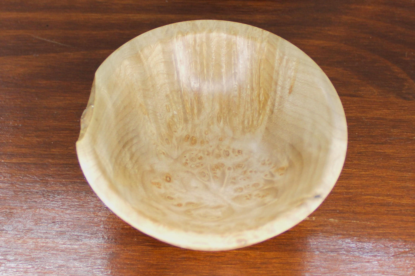 Small Maple Burl Bowl with Wabi-Sabi Imperfection