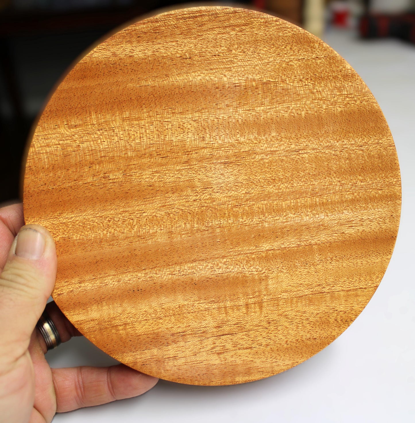 Mahogany Plate - Genuine mahogany food safe dish with great colors