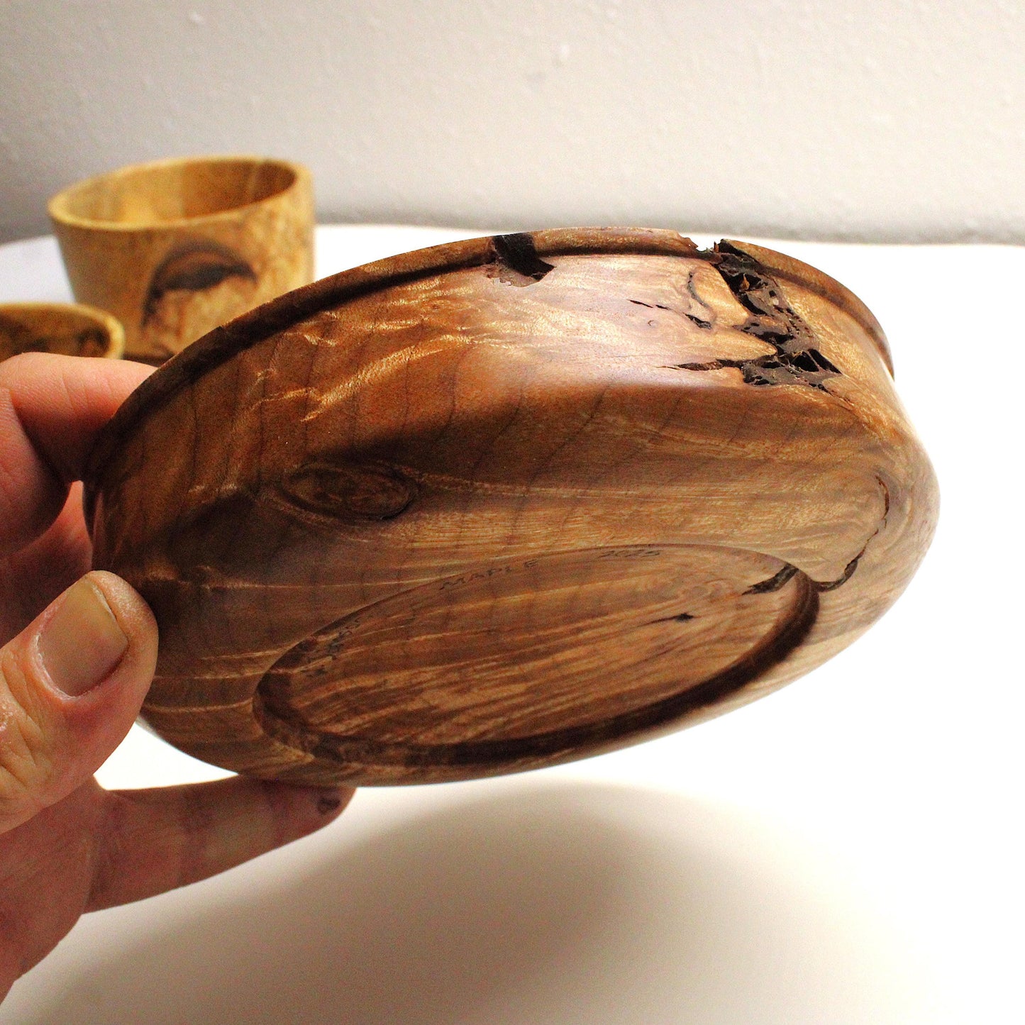 Handmade Maple Bowl - Very curly and amazing chatoyance