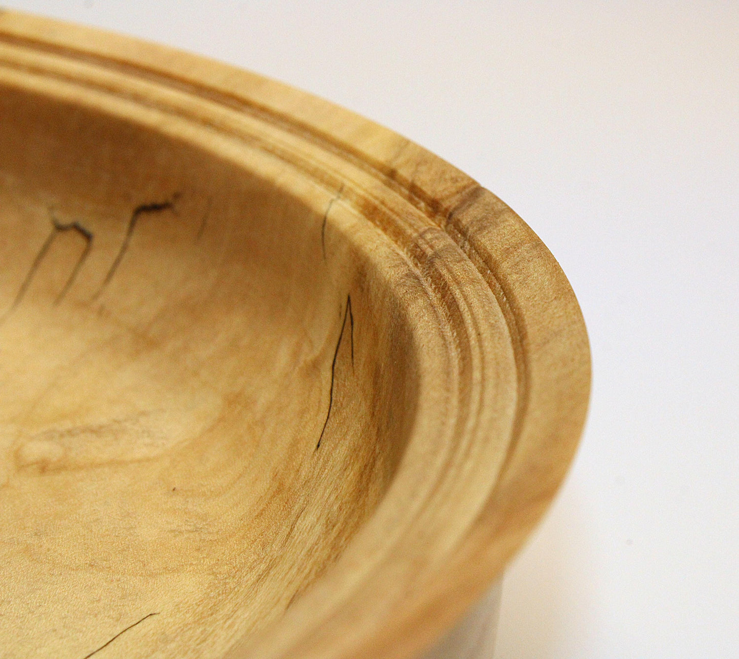 Spalted Maple Bowl with Natural Live Feature