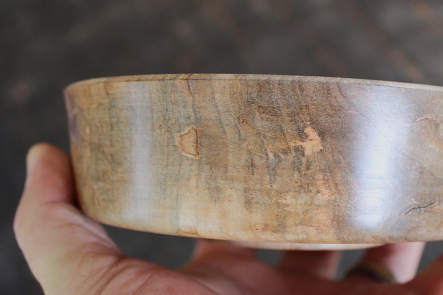 Maple Bowl - Spalted Maple with Unique Colors, Handmade Gift or Home Accent