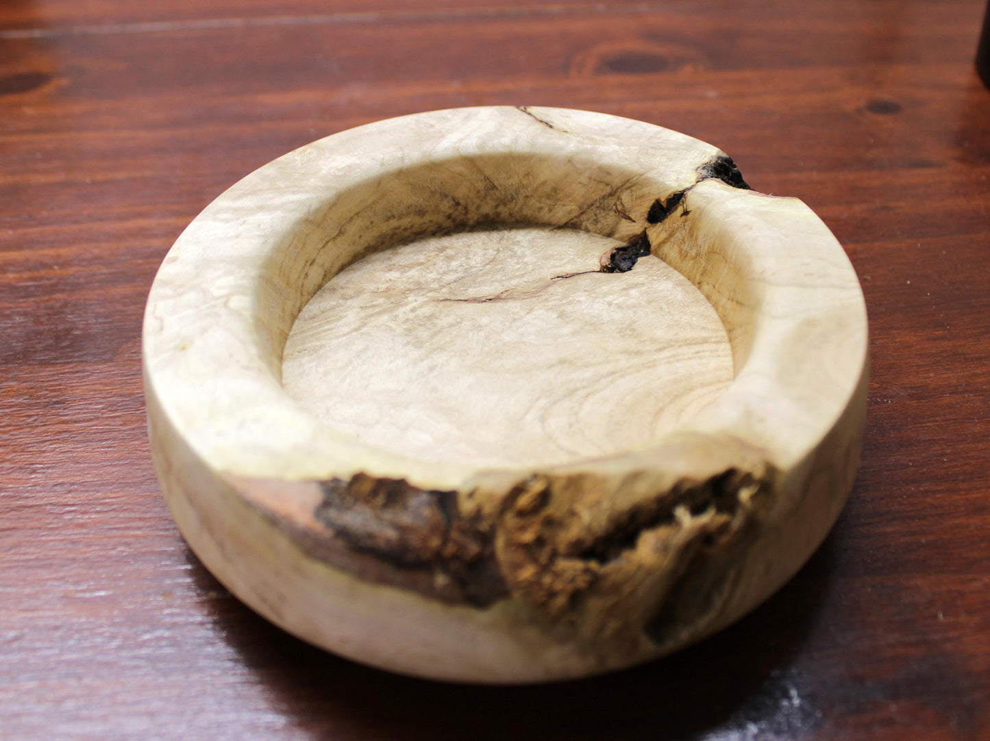 Void-Rim Spalted Maple Bowl – Raw Natural Edge, Handturned Sculpture