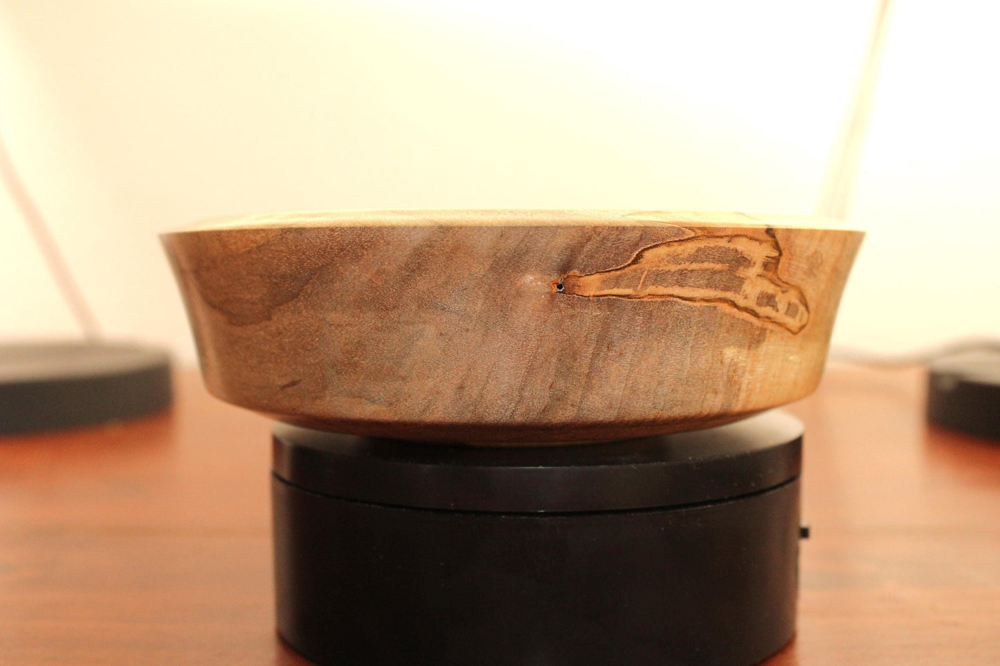 Hand-Turned Maple Bowl with Sloped Rim