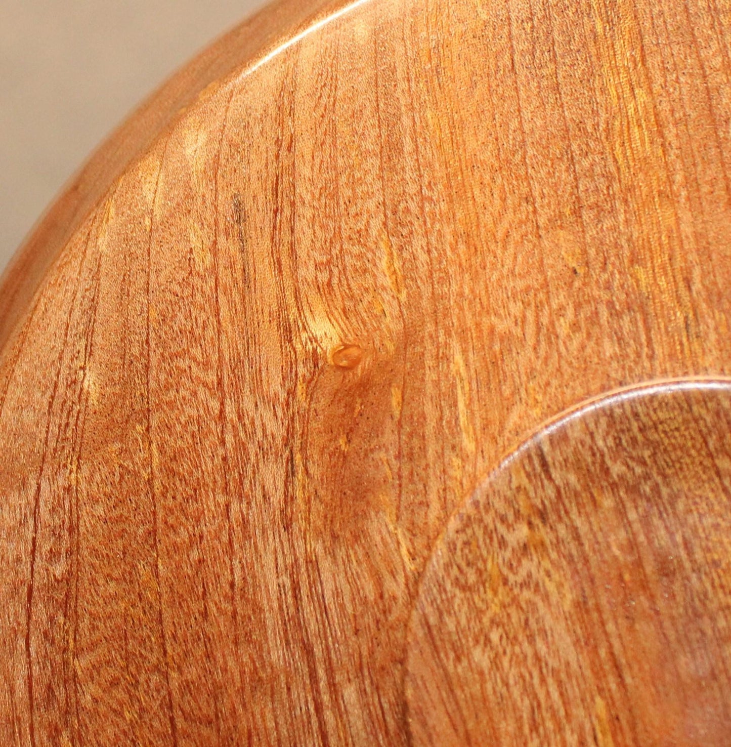 Hand turned sapele dish. Chatoyance throughout, one of a kind piece for home decor or gift