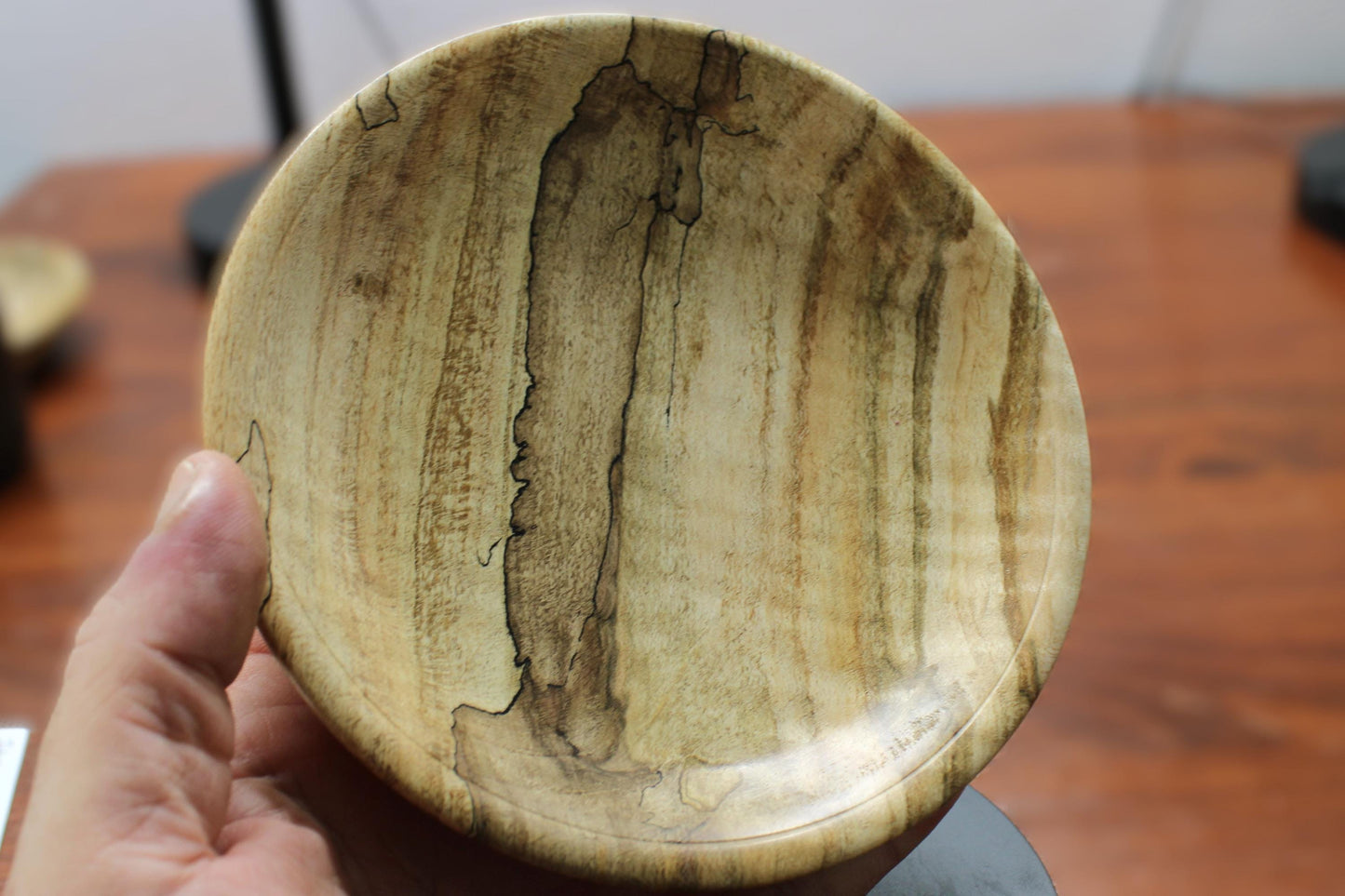 Hand-Turned Spalted Maple Dish | Rustic Wood Bowl | Unique Artisan Home Decor