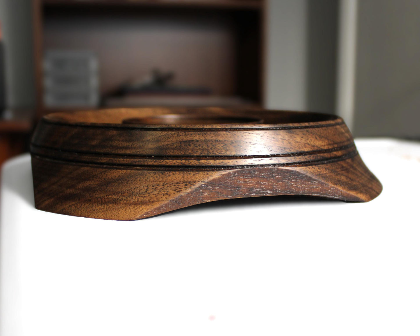 Walnut dish - winged feet unique decorative tray, gift, or catch all