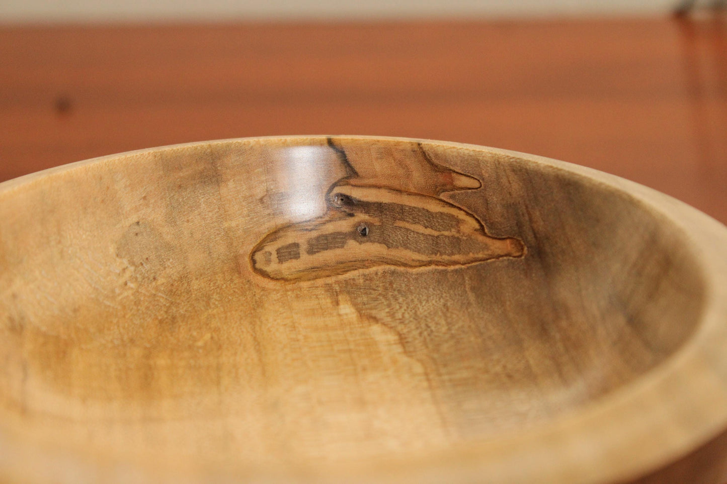 Hand-Turned Maple Bowl with Sloped Rim