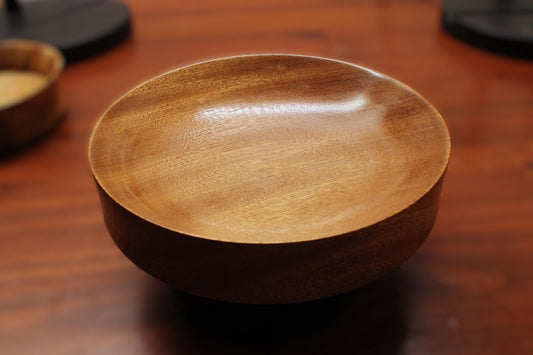 Hand-Turned Sapele Wood Bowl – Artisan Decorative Bowl with Satin Finish | One-of-a-Kind Exotic Hardwood Gift