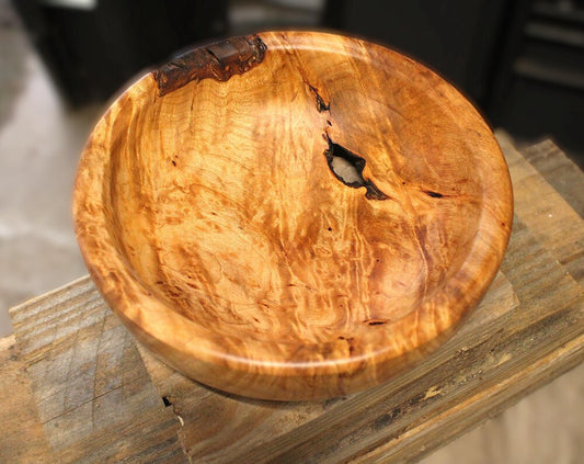 Maple Burl Bowl - Large Bowl from Spalted and Figured Maple Burl