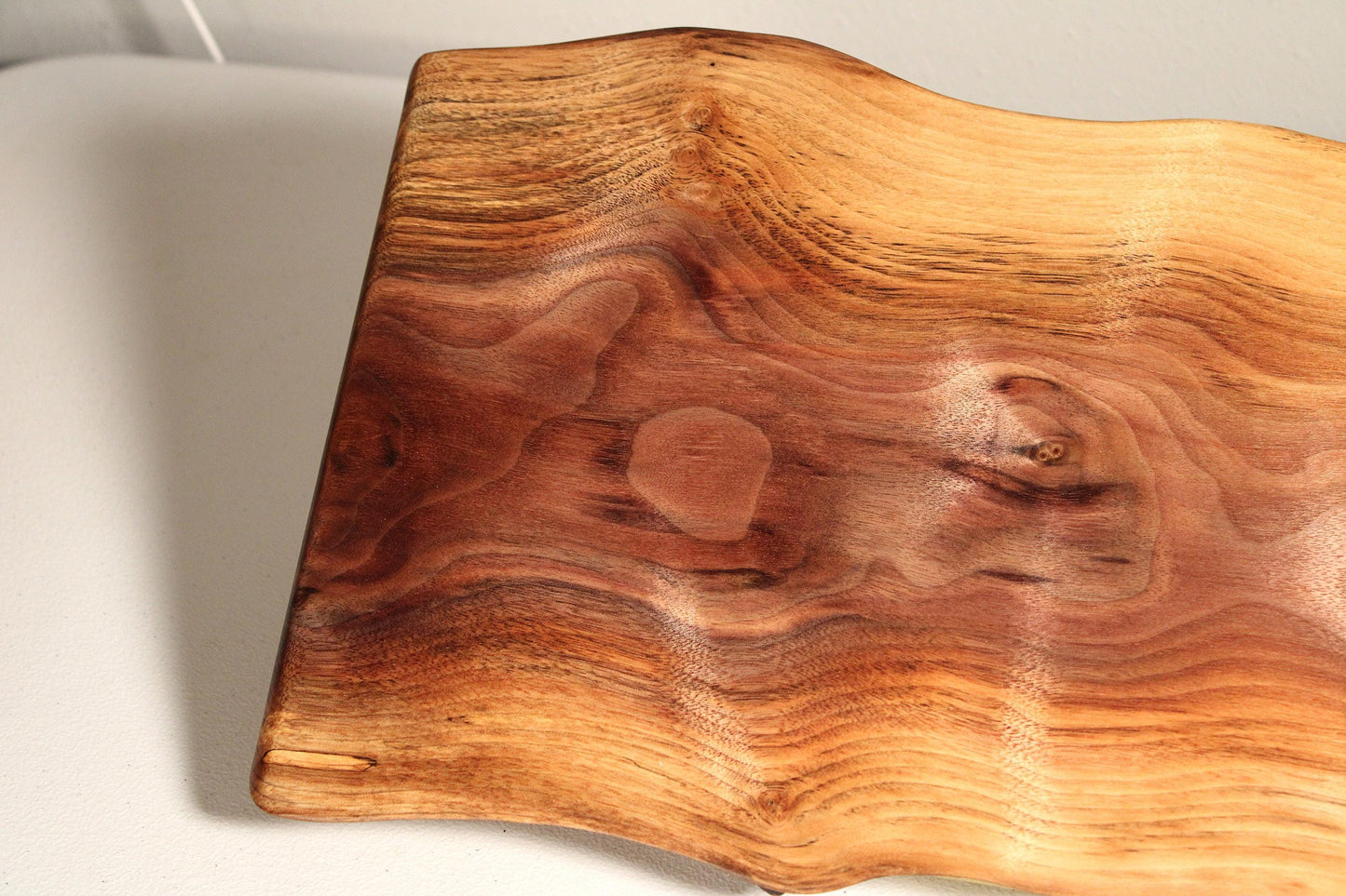 Exhibition-Quality Live Edge Walnut Board • 24.5" Figured Charcuterie & Serving Piece • Chatoyant Grain • One-of-a-Kind
