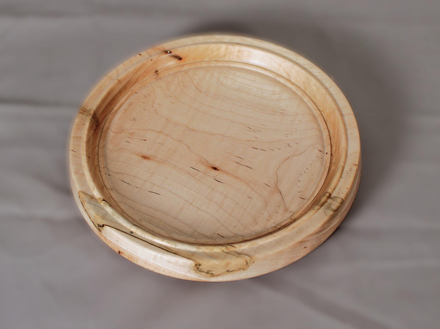 Spalted Maple Dish – Hand-Turned Wooden Display Piece, Artisan Finished, One of a Kind