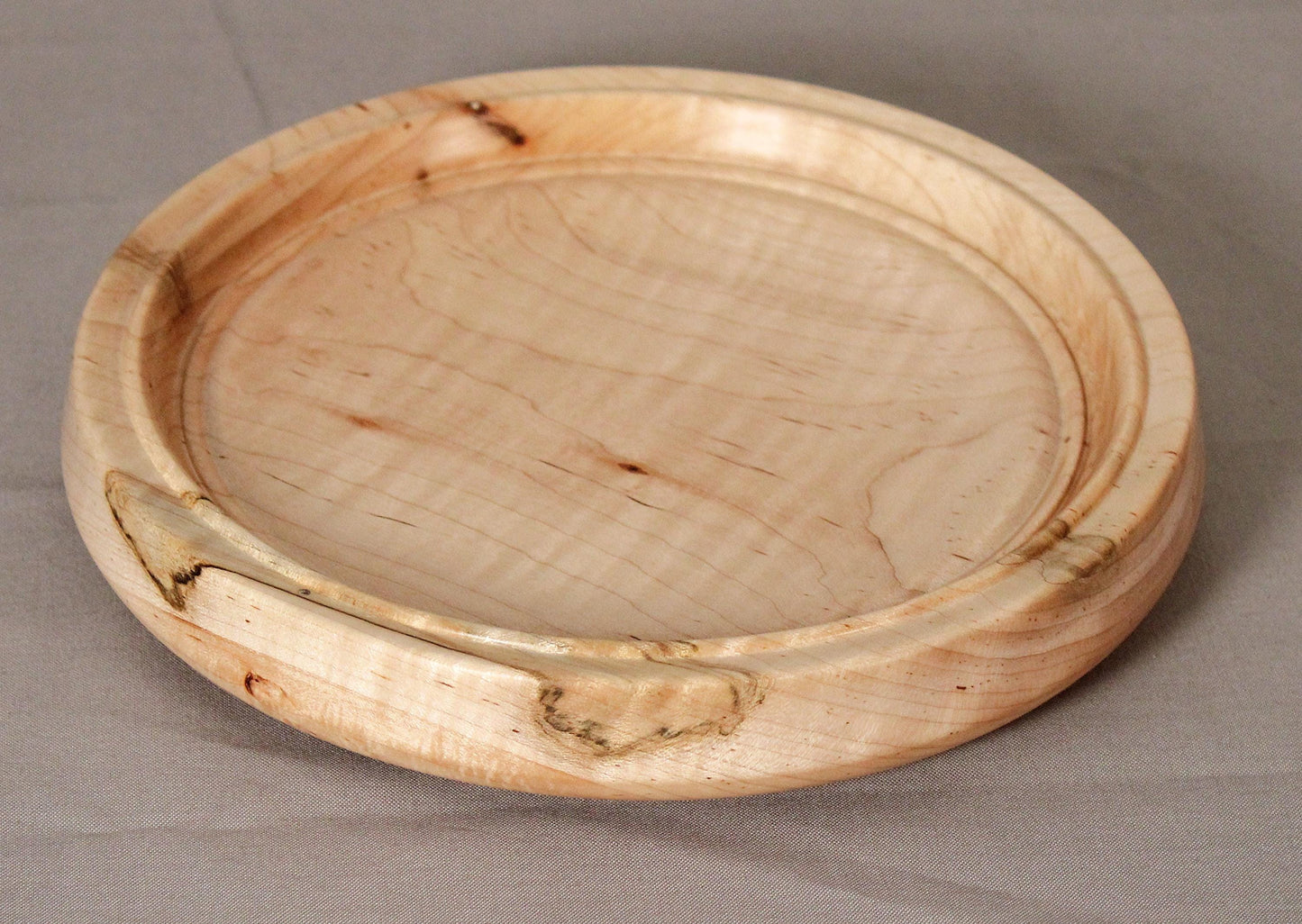 Spalted Maple Dish – Hand-Turned Wooden Display Piece, Artisan Finished, One of a Kind