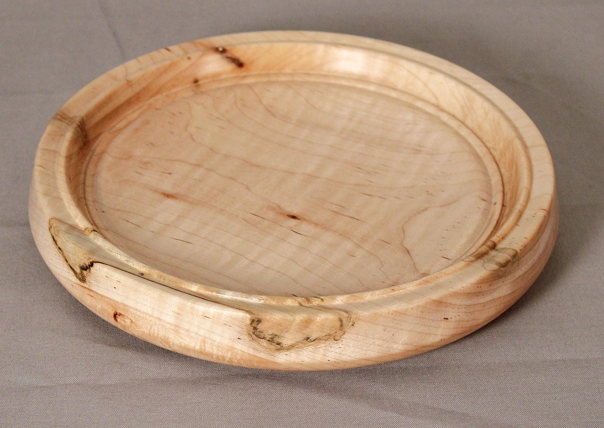 Spalted Maple Dish – Hand-Turned Wooden Display Piece, Artisan Finished, One of a Kind