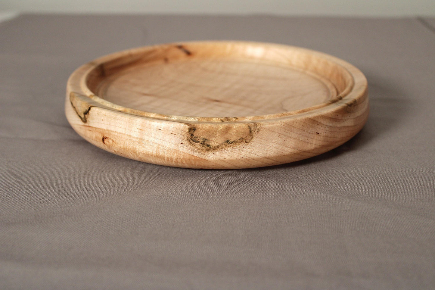 Spalted Maple Dish – Hand-Turned Wooden Display Piece, Artisan Finished, One of a Kind