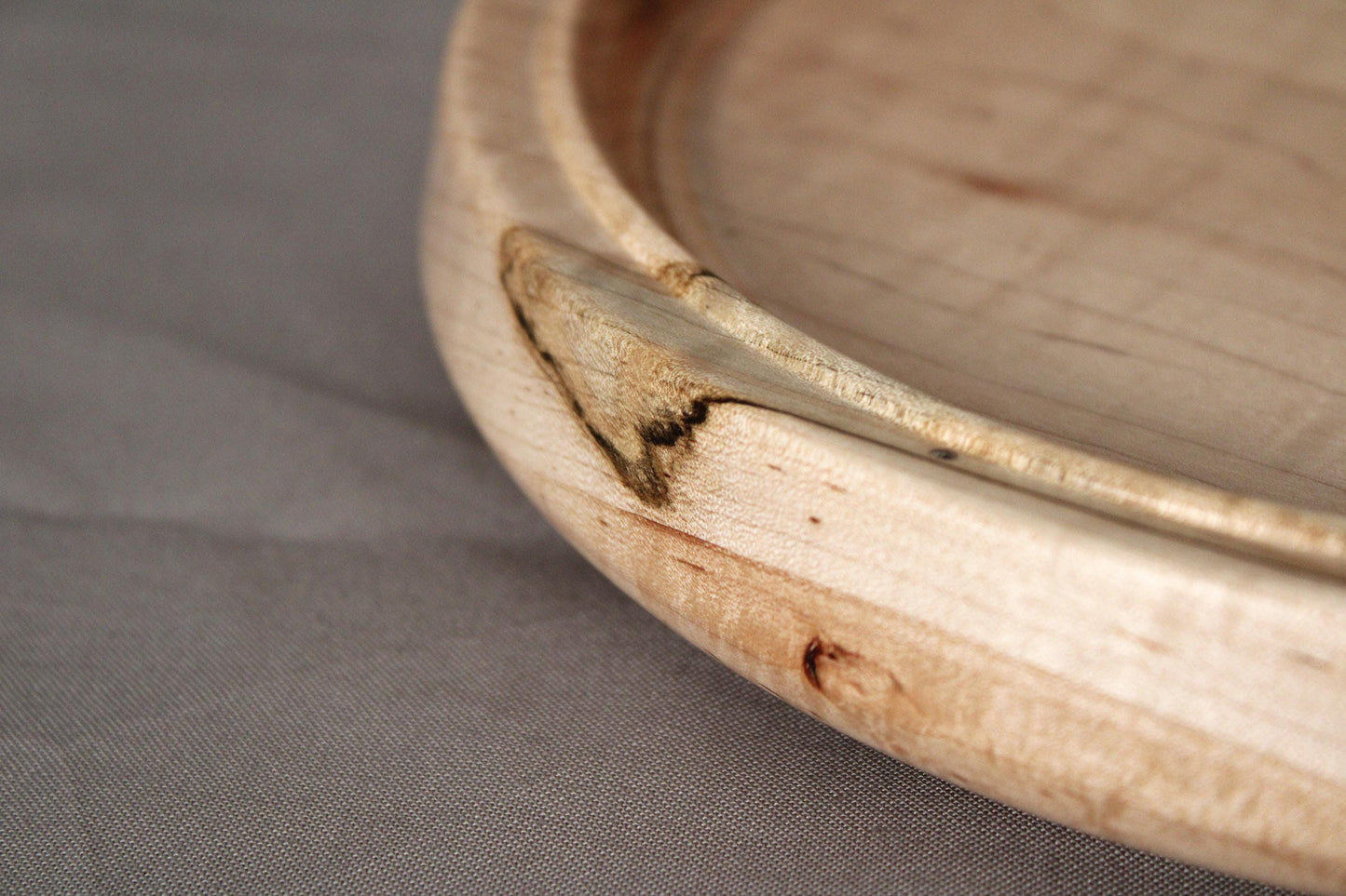 Spalted Maple Dish – Hand-Turned Wooden Display Piece, Artisan Finished, One of a Kind