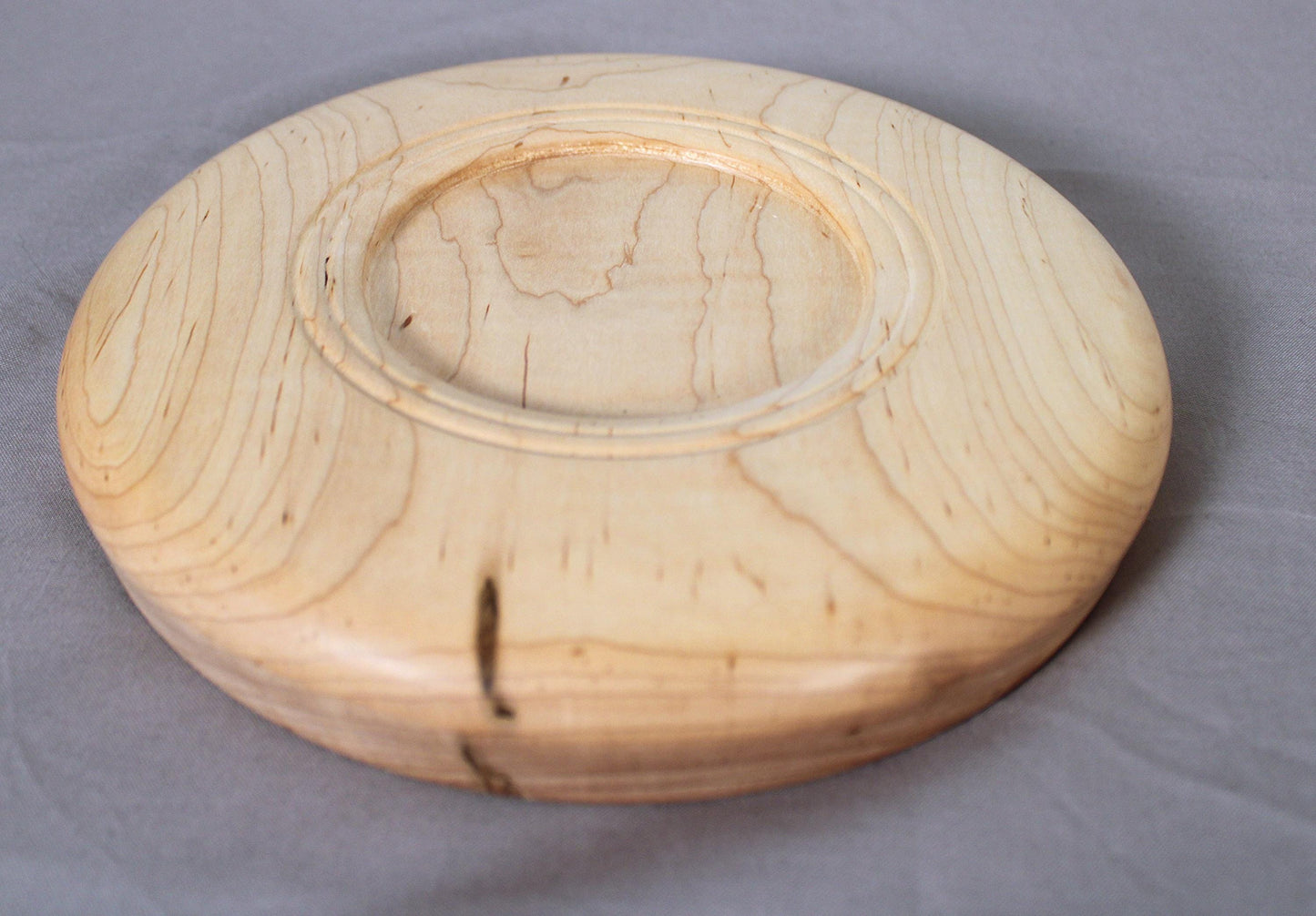 Spalted Maple Dish – Hand-Turned Wooden Display Piece, Artisan Finished, One of a Kind