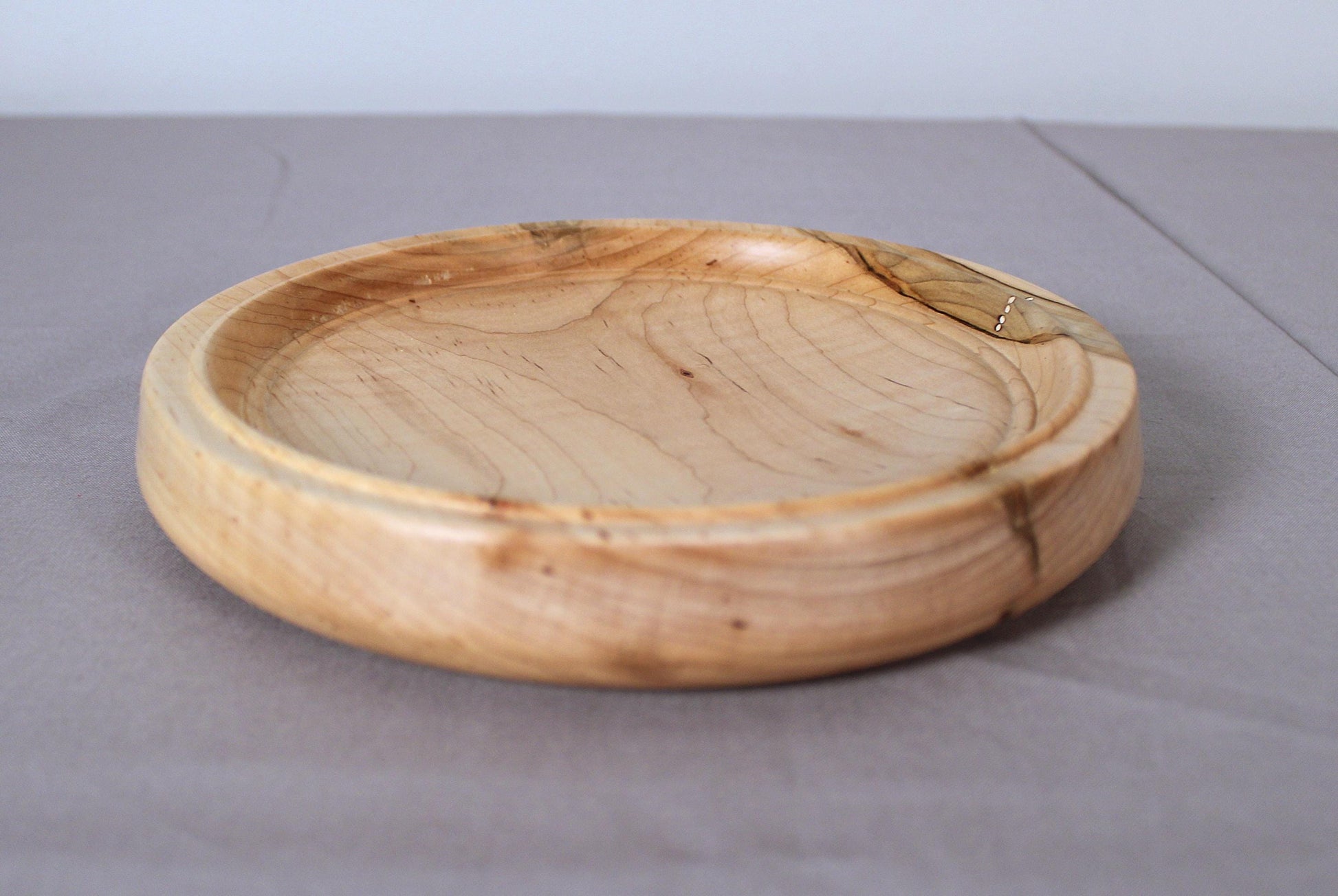 Spalted Maple Dish – Hand-Turned Wooden Display Piece, Artisan Finished, One of a Kind