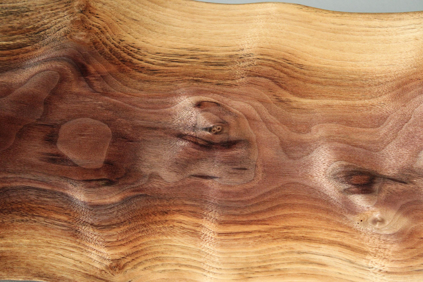 Exhibition-Quality Live Edge Walnut Board • 24.5" Figured Charcuterie & Serving Piece • Chatoyant Grain • One-of-a-Kind