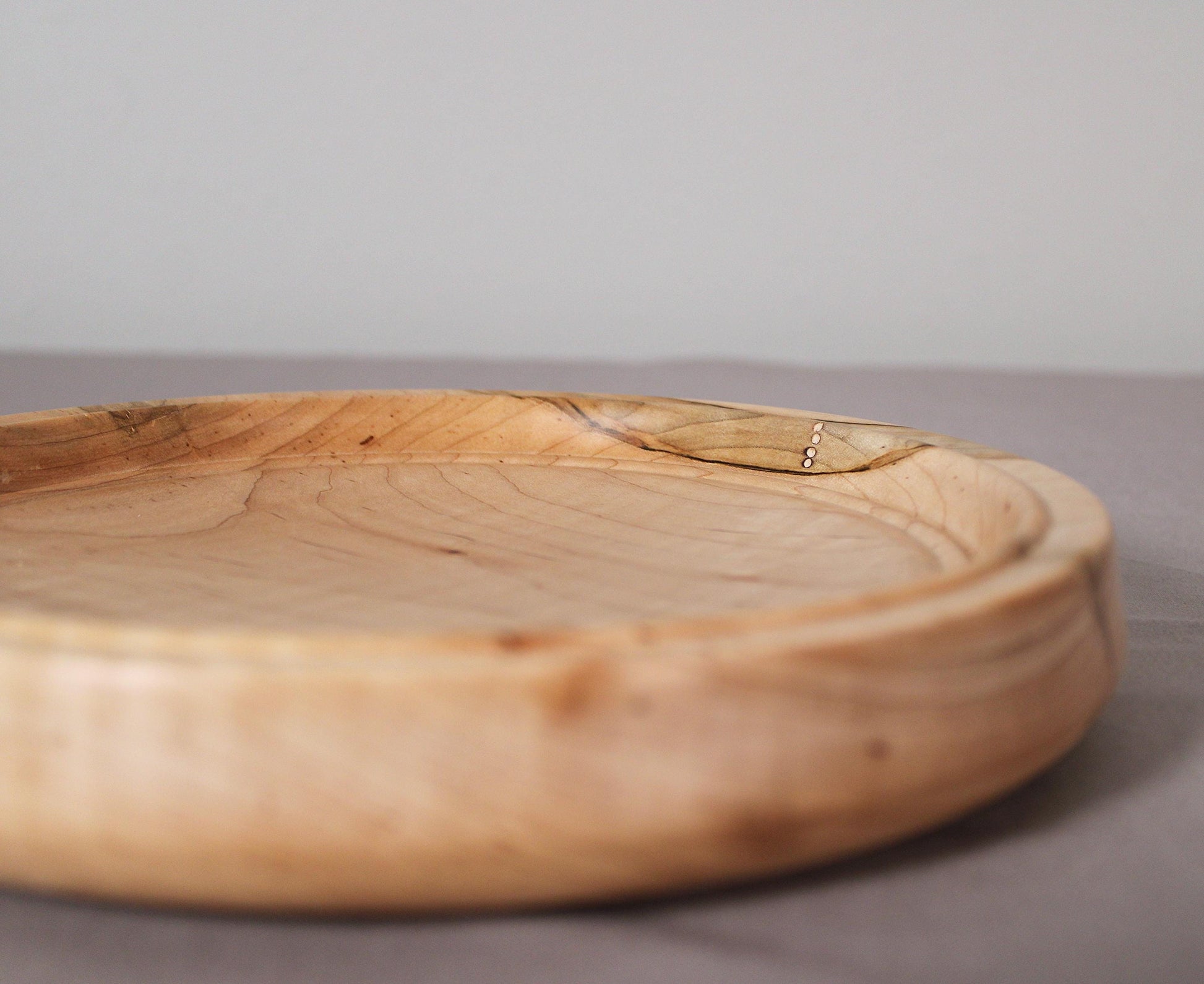 Spalted Maple Dish – Hand-Turned Wooden Display Piece, Artisan Finished, One of a Kind