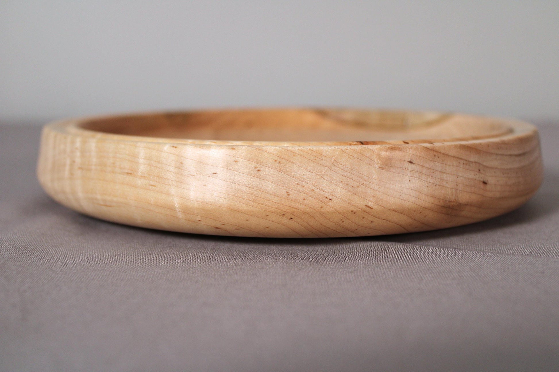 Spalted Maple Dish – Hand-Turned Wooden Display Piece, Artisan Finished, One of a Kind