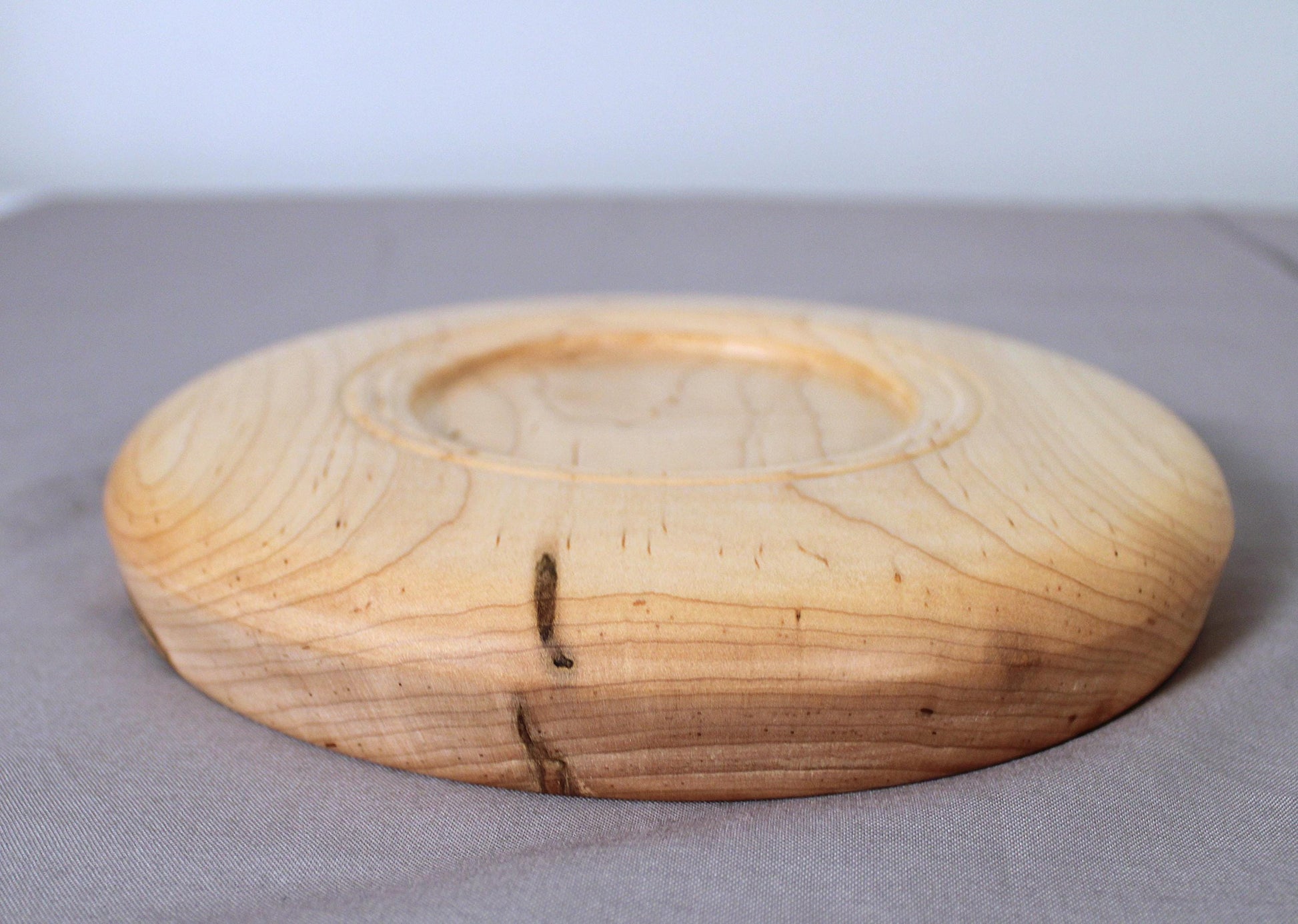 Spalted Maple Dish – Hand-Turned Wooden Display Piece, Artisan Finished, One of a Kind