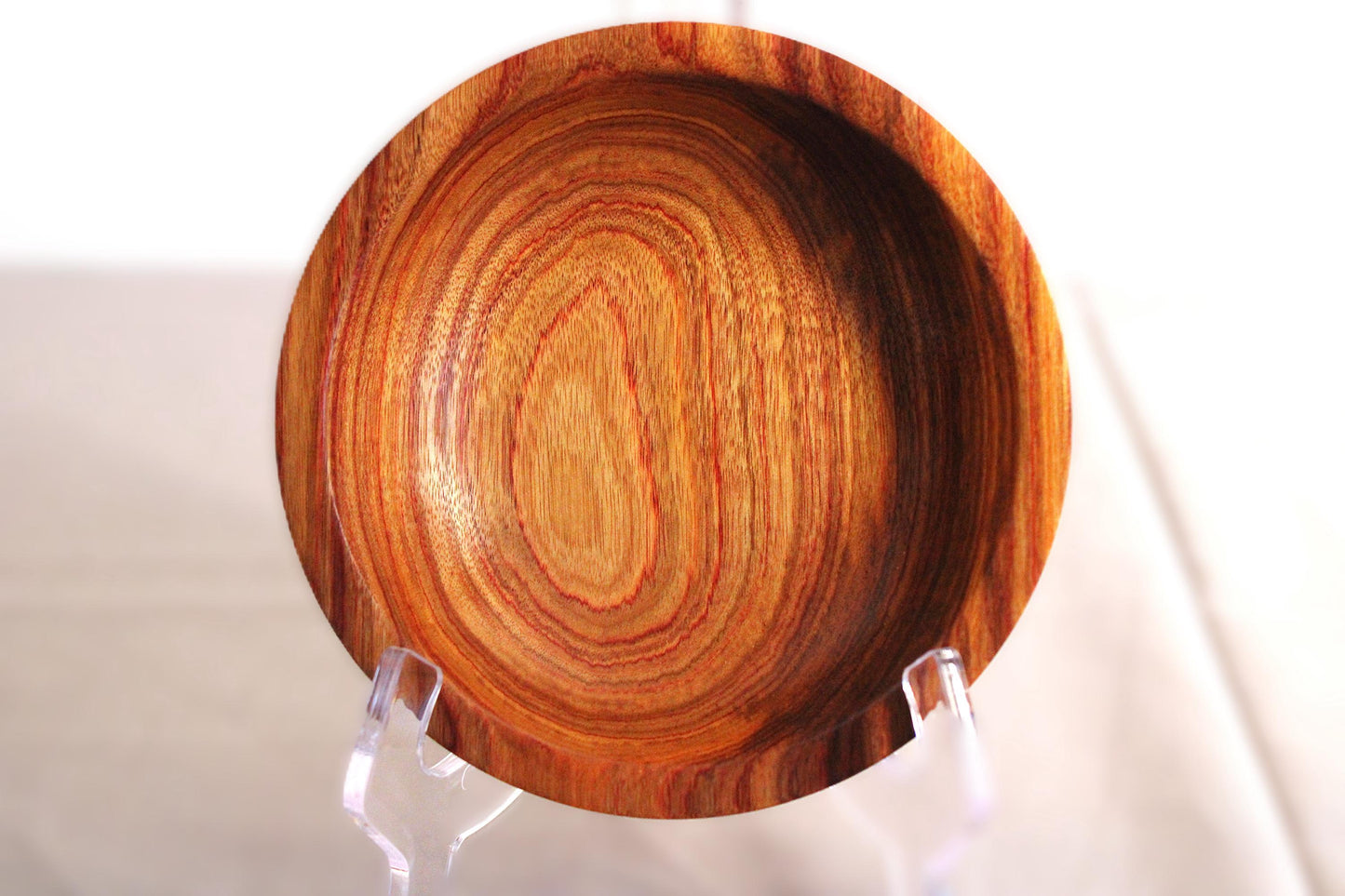Hand-Turned Canarywood Bowl – Vibrant Gold & Red, Artisan Crafted
